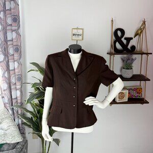 Giorgio Sant Angelo Vintage Brown Short Sleeve Blazer